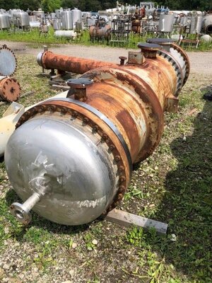 1400 Sq Ft Manning & Lewis Stainless Steel Shell & Tube Heat Exchanger